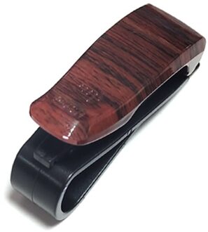 1Pc Houtnerf Brillenkoker Atuo Auto Accessoires Abs Zonnebril Glazen Houder Auto Fastener Ticket Clip Sunglass Case