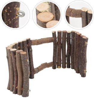 1Pc Huisdier Houten Hek Hamster Hek Sheltering Prop Slijpen Hek Chew licht bruin