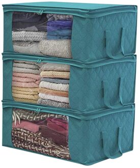 1Pc ! Huishoudelijke Artikelen Opbergzakken Organisator Kleding Quilt Afwerken Stofzak Quilts Kast Wasbaar Quilts Tassen Blauw