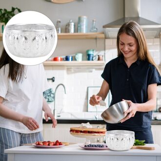 1Pc Huishoudelijke Dining Kom Hotel Servies Levert Metalen Kom Artware (Zilver)