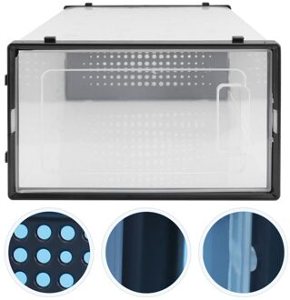 1Pc Huishoudelijke Schoenen Opbergdoos Verdikte Schoenendoos Clamshell Schoenendoos zwart