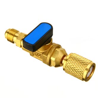 1Pc Hvac A/C Rechte Uitschakeling Kogelkraan Adapter Tool Voor R410a R134a 1/4 "Auto Airconditioning Koeling Gereedschap