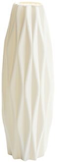 1Pc Imitatie Keramische Bloemenvaas Plastic Onbreekbaar Bloem Plant Pot Vaas Studeerkamer Thuis Bruiloft Decor Bloem Container # YL10 wit