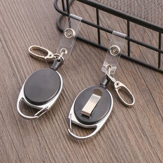 1Pc Intrekbare Reel Tractie Plaat Id Lanyard Naam Tag Card Badge Ondersteuning Sleutelhanger Anti-verloren Clip Kantoor levert