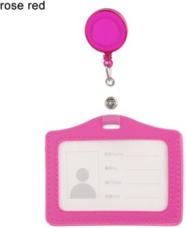 1Pc Intrekbare Verstelbare Kaarthouder Met Lanyard Naambadge Holdestudents Bus Card Case Credit Card Werk Kaarthouder roze