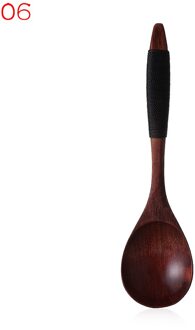 1PC Japanse Stijl Natuurlijke Massief Houten Lepel Soep Scoop Hout Servies Pap Dessert Thee Lepels Keuken Benodigdheden 6