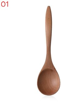 1PC Japanse Stijl Natuurlijke Massief Houten Lepel Soep Scoop Hout Servies Pap Dessert Thee Lepels Keuken Benodigdheden