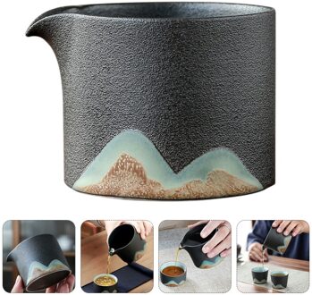 1Pc Japanse Stijl Thee Set Keramische Thee Dispenser Thuis Duurzaam Thee Pitcher zwart