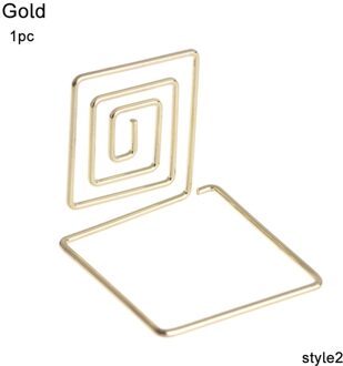 1Pc Kaarthouder Wedding Party Desktop Decor Romantische Hart Ring Vorm Foto Clip Tafel Nummer Stand Memo Pincer Klemmen stand Style2-goud