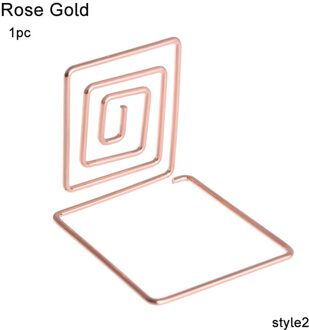 1Pc Kaarthouder Wedding Party Desktop Decor Romantische Hart Ring Vorm Foto Clip Tafel Nummer Stand Memo Pincer Klemmen stand Style2-roos goud