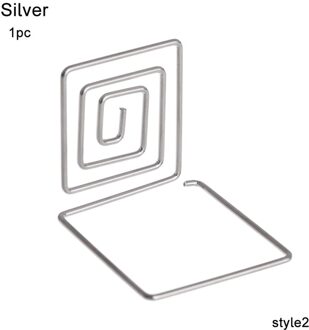 1Pc Kaarthouder Wedding Party Desktop Decor Romantische Hart Ring Vorm Foto Clip Tafel Nummer Stand Memo Pincer Klemmen stand Style2-zilver