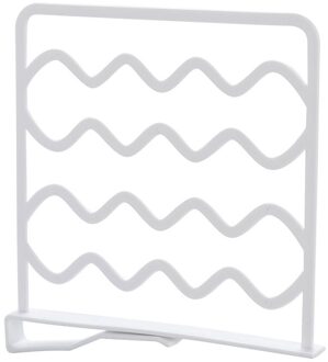 1Pc Kast Plank Verdelers Garderobe Partitie Planken Divider Kleding Draad Rekken Organizer Clip-Montage Boekenplank # Af wit