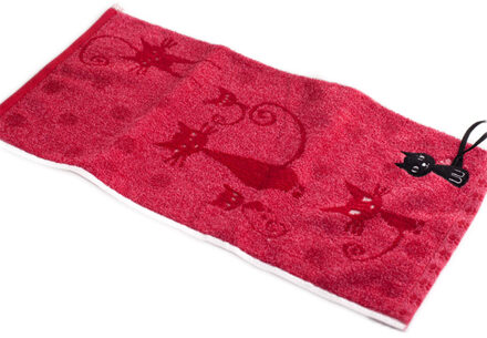 1PC Kat Gedrukt Zachte Handdoeken 25x50cm Cartoon Huishouden Kind Handdoek Gezicht Handdoek populaire Paar Leuke Katoenen wijn rood