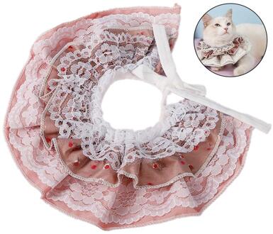 1Pc Kat Kant Bandana Mode Leuke Kat Kostuum Huisdier Kant Bib Sjaal Voor Kittens Dierbenodigdheden Kleding Accessoires Kat levert roze