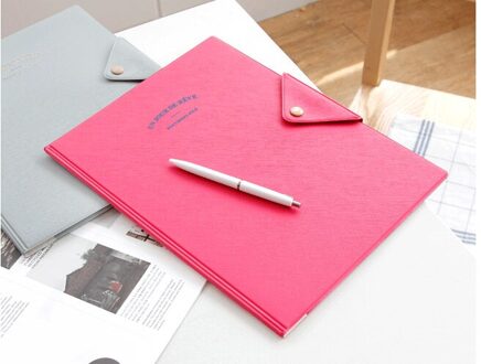 1Pc Kawaii Koreaanse Business A4 Bestandsmap Document Papieren Zak Multifunctionele Desk Organizer Storage Case Briefpapier Roze