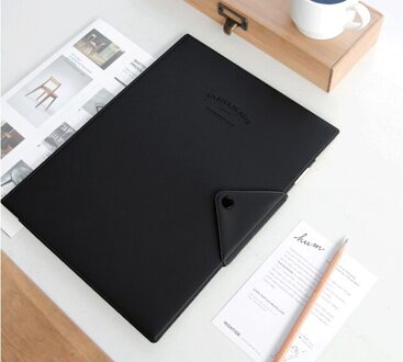 1Pc Kawaii Koreaanse Business A4 Bestandsmap Document Papieren Zak Multifunctionele Desk Organizer Storage Case Briefpapier zwart