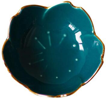 1Pc Keramiek Kruiden Kleine Schotel Ronde Polygon Vierkante Japanse Stijl Kleur Saus Saus Schotel Kruiden Plaat donker groen