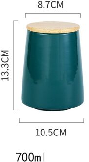 1Pc Keramische Opslagtank Verzegelde Koffie Opslag Fles Met Houten Deksel Kruidkruik Container Verzegeld Thee Blikjes Thee Pot graan Organizer
