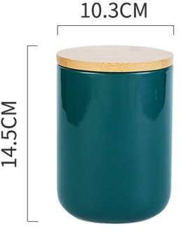 1Pc Keramische Opslagtank Verzegelde Koffie Opslag Fles Met Houten Deksel Kruidkruik Container Verzegeld Thee Blikjes Thee Pot graan Organizer
