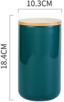 1Pc Keramische Opslagtank Verzegelde Koffie Opslag Fles Met Houten Deksel Kruidkruik Container Verzegeld Thee Blikjes Thee Pot graan Organizer