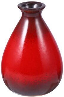 1Pc Keramische Vaas Eenvoudige Elegante Bloemstuk Droge Bloem Vaas Desktop Decoratie Voor Kantoor Hotel Huis (Groen) Rood