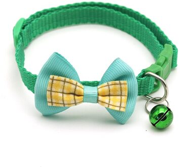 1Pc Kerstmis Kat Halsbanden Kleur Verstelbare Strikje Bel Strik Kraag Stropdas Puppy Kitten Hond Kat Producten Voor Pet accessoires groen