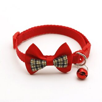 1Pc Kerstmis Kat Halsbanden Kleur Verstelbare Strikje Bel Strik Kraag Stropdas Puppy Kitten Hond Kat Producten Voor Pet accessoires rood