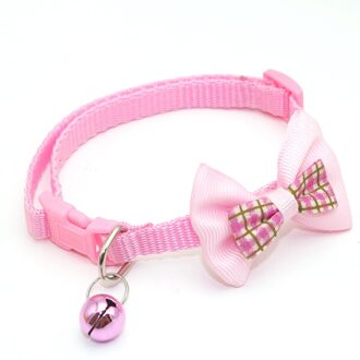 1Pc Kerstmis Kat Halsbanden Kleur Verstelbare Strikje Bel Strik Kraag Stropdas Puppy Kitten Hond Kat Producten Voor Pet accessoires roze