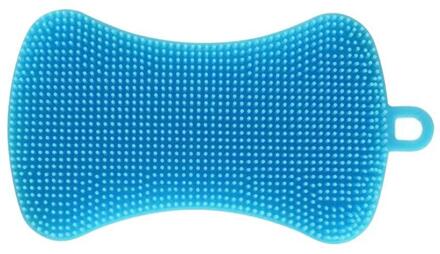 1Pc Keuken Borstel Siliconen Afwasborstel Pot Pan Spons Scrubber Fruit Groente Schotel Wassen Schoon Borstel blauw
