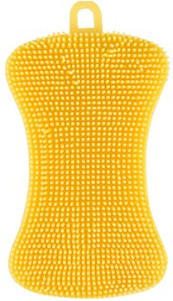 1Pc Keuken Borstel Siliconen Afwasborstel Pot Pan Spons Scrubber Fruit Groente Schotel Wassen Schoon Borstel geel
