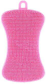 1Pc Keuken Borstel Siliconen Afwasborstel Pot Pan Spons Scrubber Fruit Groente Schotel Wassen Schoon Borstel roze