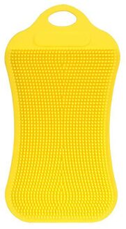 1Pc Keuken Borstel Siliconen Afwasborstel Pot Pan Spons Scrubber Fruit Groente Schotel Wassen Schoon Borstel Solid geel