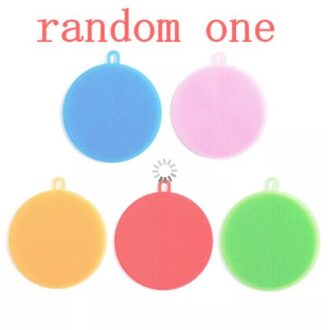 1Pc Keuken Borstel Siliconen Afwassen Borstel Fruit Groente Reiniging Borstels Pot Pan Spons Schuursponsjes 1 stk willekeurig