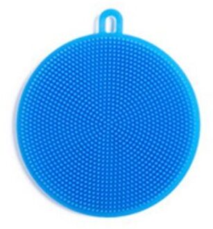 1Pc Keuken Borstel Siliconen Afwassen Borstel Fruit Groente Reiniging Borstels Pot Pan Spons Schuursponsjes blauw