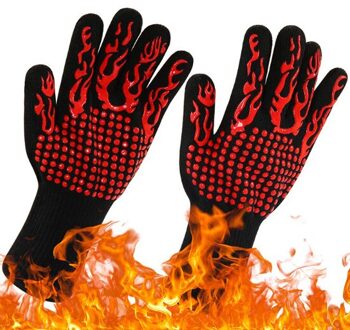 1Pc Keuken Brandwerende Handschoenen Hittebestendige Dikke Siliconen Koken Bakken Barbecue Oven Handschoenen Bbq Grill Wanten 1stk Torch