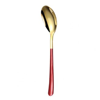 1Pc Keuken Dessert Lepel Roestvrij Staal Koffie Lepel Melk Bloemvorm Thee Koffie Mengen Lepel Servies Goud Lepel Theelepels rood gouden
