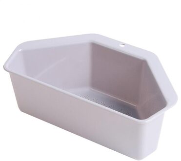 1Pc Keuken Driehoekige Gootsteenzeefje Afvoer Fruit Groente Afdruiprek Mand Zuignap Spons Rack Opslag Tool Sink Filter Plank grijs