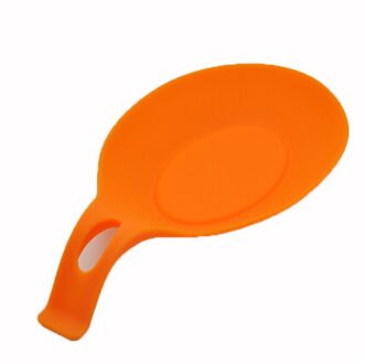1Pc Keuken Koken Rest Tool Hittebestendige Opslag Plank Siliconen Lepel Spatel Holder Antislip Pad Keuken Gadgets organizer oranje