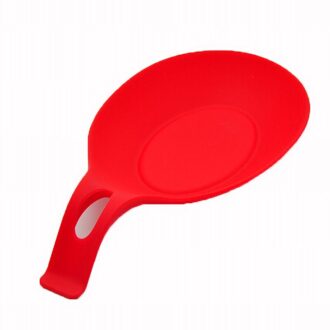 1Pc Keuken Koken Rest Tool Hittebestendige Opslag Plank Siliconen Lepel Spatel Holder Antislip Pad Keuken Gadgets organizer rood