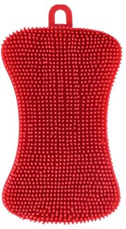 1Pc Keuken Siliconen Reinigingsborstel Afwasborstel Pot Pan Scrubber Fruit Groente Schotel Wassen Schoonmaken Borstels Gereedschap Rood