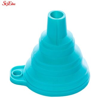 1Pc Keuken Tool Diy Food-Grade Opvouwbare Siliconen Trechter Huishoudelijke Vloeibare Doseren Mini Trechter Accessoires Levert 5z blauw