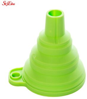 1Pc Keuken Tool Diy Food-Grade Opvouwbare Siliconen Trechter Huishoudelijke Vloeibare Doseren Mini Trechter Accessoires Levert 5z groen