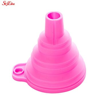 1Pc Keuken Tool Diy Food-Grade Opvouwbare Siliconen Trechter Huishoudelijke Vloeibare Doseren Mini Trechter Accessoires Levert 5z roze