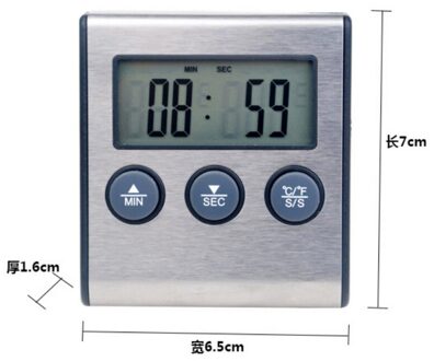 1pc Keuken Voedsel Thermometer Met Timer Rvs Keuken Voedsel Koken Vlees BBQ Thermometer Materialen