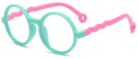 1Pc Kids Blauw Licht Blokkeren Bril Soft Silicone Frame UV400 Bescherming Anti-Vermoeide Ogen Brillen Voor Jongens Meisjes Leeftijd 3-10 groen-roze