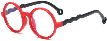 1Pc Kids Blauw Licht Blokkeren Bril Soft Silicone Frame UV400 Bescherming Anti-Vermoeide Ogen Brillen Voor Jongens Meisjes Leeftijd 3-10 rood-zwart