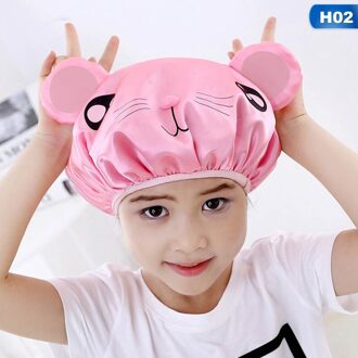 1Pc Kids Elastische Leuke Cartoon Dierlijke Vorm Bad Hoed Double-Layer Kinderen Waterdichte Douche Caps Badmuts Haar cover