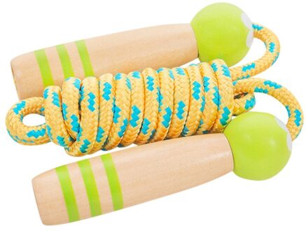 1Pc Kids Springtouwen Houten Handvat Sport Bodybuilding Fitness Mooie Cartoon Skipping Touwen Crossfit Fitnessapparatuur # P30 groen