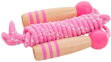 1Pc Kids Springtouwen Houten Handvat Sport Bodybuilding Fitness Mooie Cartoon Skipping Touwen Crossfit Fitnessapparatuur # P30 Roze