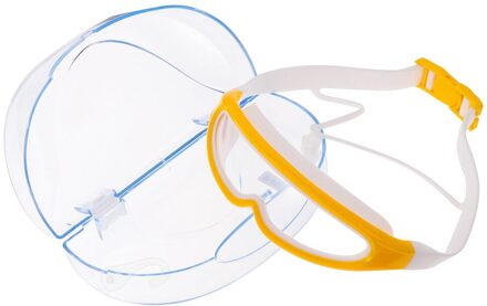 1Pc Kids Zwembril Grote Frame Bril Waterdicht Fog-Proof Zwemmen Bril Met Oordopje (Blauw) geel